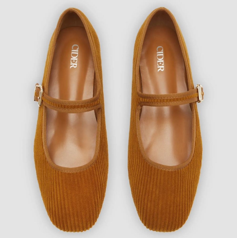 NEW Cider Corduroy Mary Jane Flats 38